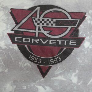 Vintage Corvette Shirt XL Gray Blue 40 Years 1953-1993